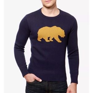 Lucky Brand Golden Bear Sweater Men’s Large Blue Crewneck Cotton Sweater